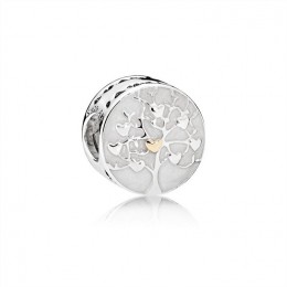 Pandora Jewelry Tree of Hearts Charm-Silver Enamel 792106EN23