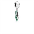 Pandora Jewelry Disney-Charm-White Cultured Pearl & Glittering Green Enamel