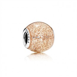 Pandora Jewelry Glitter Ball Charm-Rose Golden Glitter Enamel 796327EN145