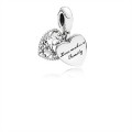 Pandora Jewelry Love Makes A Family Dangle Charm-Pink Enamel & Clear CZ