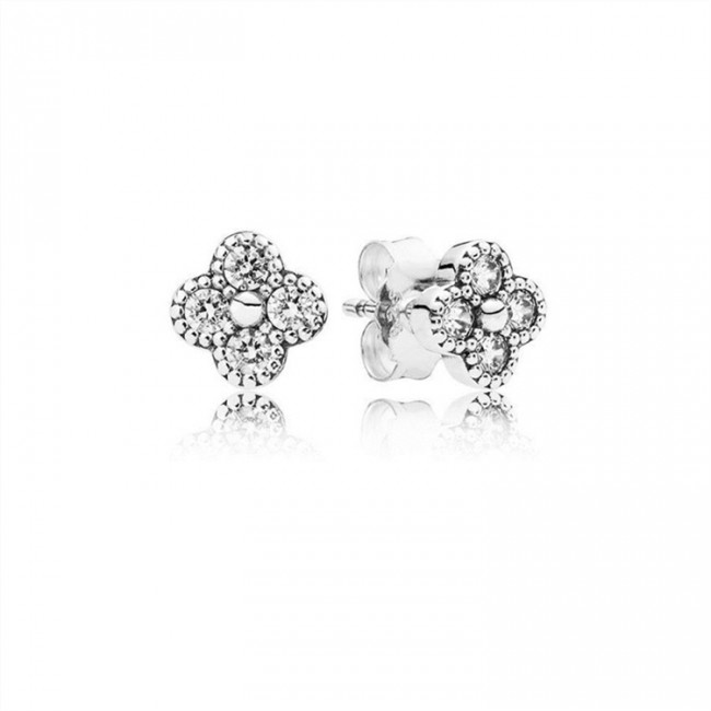 Pandora Jewelry Oriental Blossom Stud Earrings-Clear CZ 290647CZ