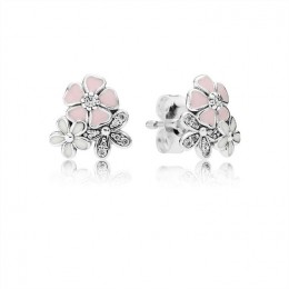 Pandora Jewelry Poetic Blooms Stud Earrings-Mixed Enamels & Clear CZ 290686ENMX
