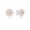 Pandora Jewelry Blooming Dahlia Stud Earrings-Cream Enamel & Blush Pink Crystals