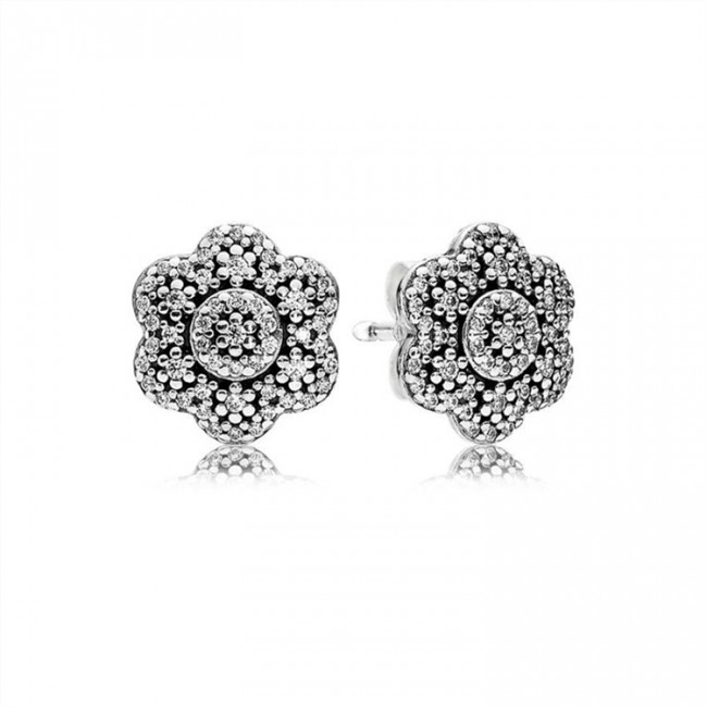 Pandora Jewelry Crystallised Floral Stud Earrings 290732CZ