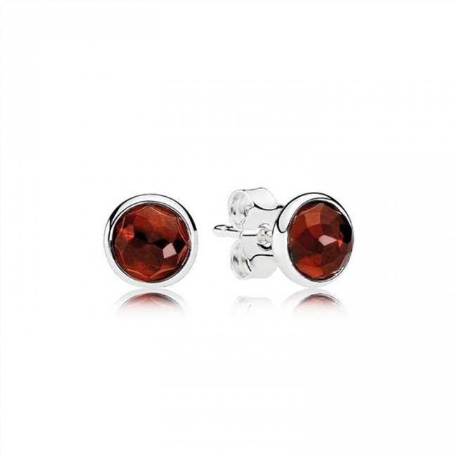 Pandora Jewelry January Droplets Stud Earrings-Garnet 290738GR