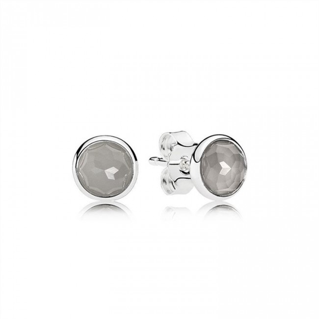 Pandora Jewelry June Droplets Stud Earrings-Grey Moonstone 290738MSG
