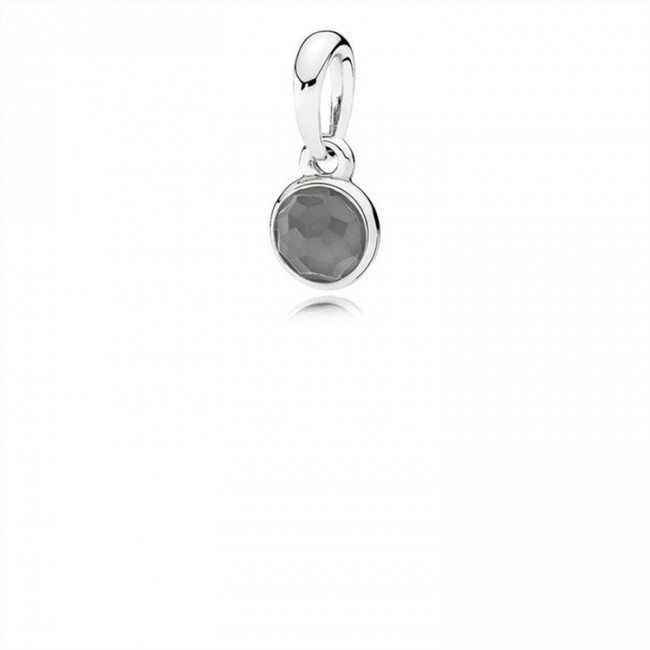 Pandora Jewelry June Droplet Pendant-Grey Moonstone 390396MSG