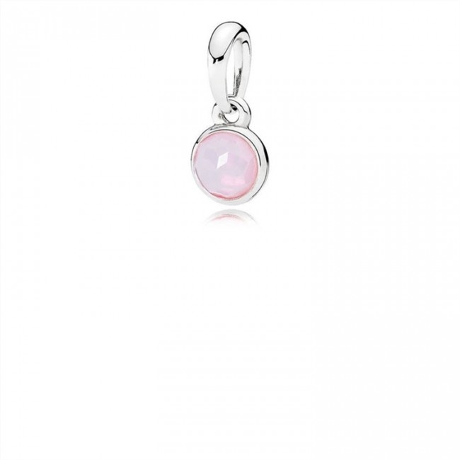 Pandora Jewelry October Droplet Pendant-Opalescent Pink Crystal 390396NOP