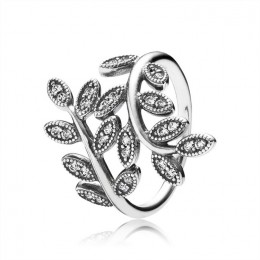 Pandora Jewelry Sparkling Leaves Ring-Clear CZ 190921CZ
