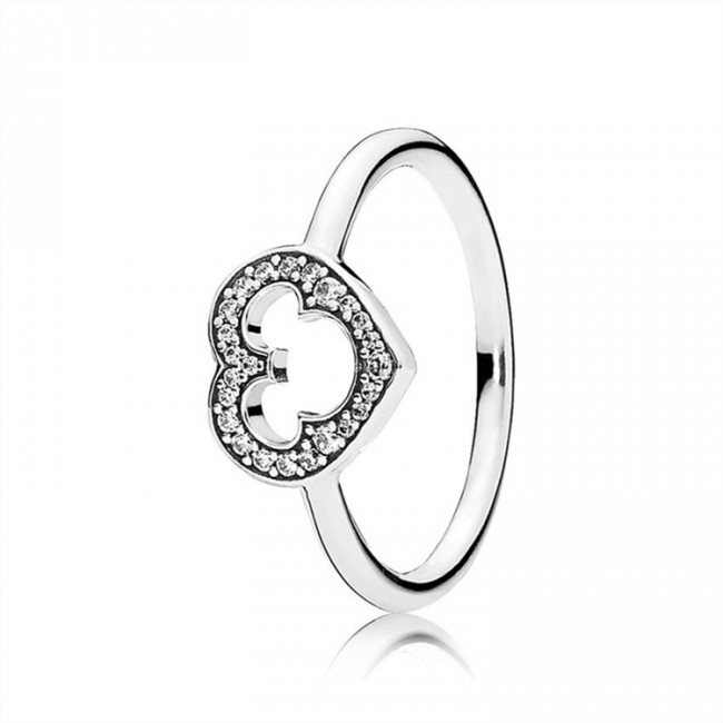 Pandora Jewelry Disney-Mickey Silhouette Ring-Clear CZ 190957CZ