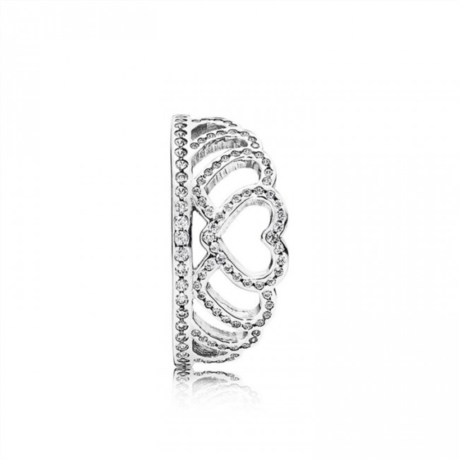 Pandora Jewelry Hearts Tiara Ring-Clear CZ 190958CZ-Pandora kids