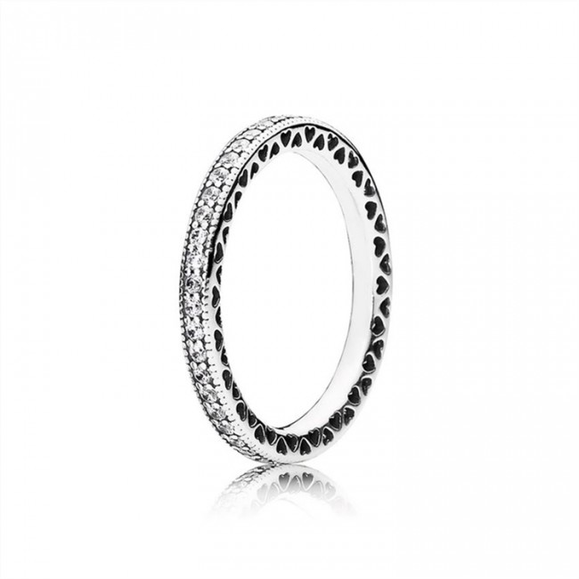 Pandora Jewelry Hearts of Pandora Jewelry Ring-Clear CZ 190963CZ