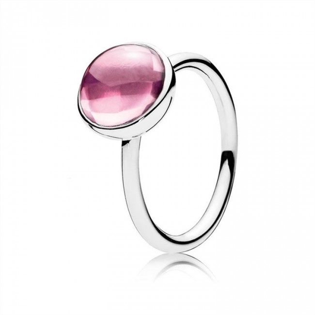 Pandora Jewelry Poetic Droplet Ring-Pink CZ 190982PCZ