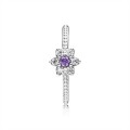 Pandora Jewelry Forget Me Not Ring-Purple & Clear CZ 190990ACZ