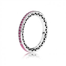 Radiant Hearts of Pandora Jewelry Ring-Radiant Orchid Enamel & Cerise Crystals