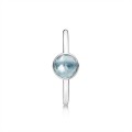 Pandora Jewelry March Droplet Ring-Aqua Blue Crystal 191012NAB